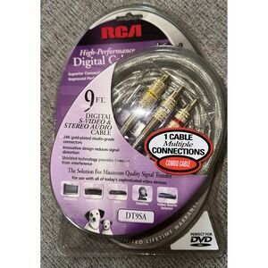 RCA High-Performance‎ Digital Video Audio Cable DT9SA 9ft 24k Gold-Plated Studio